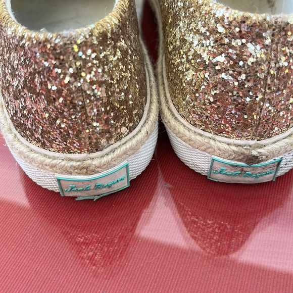 Jack Rogers gold sparkle sneakers perfect for a wedding or a special event - Picture 4 of 6